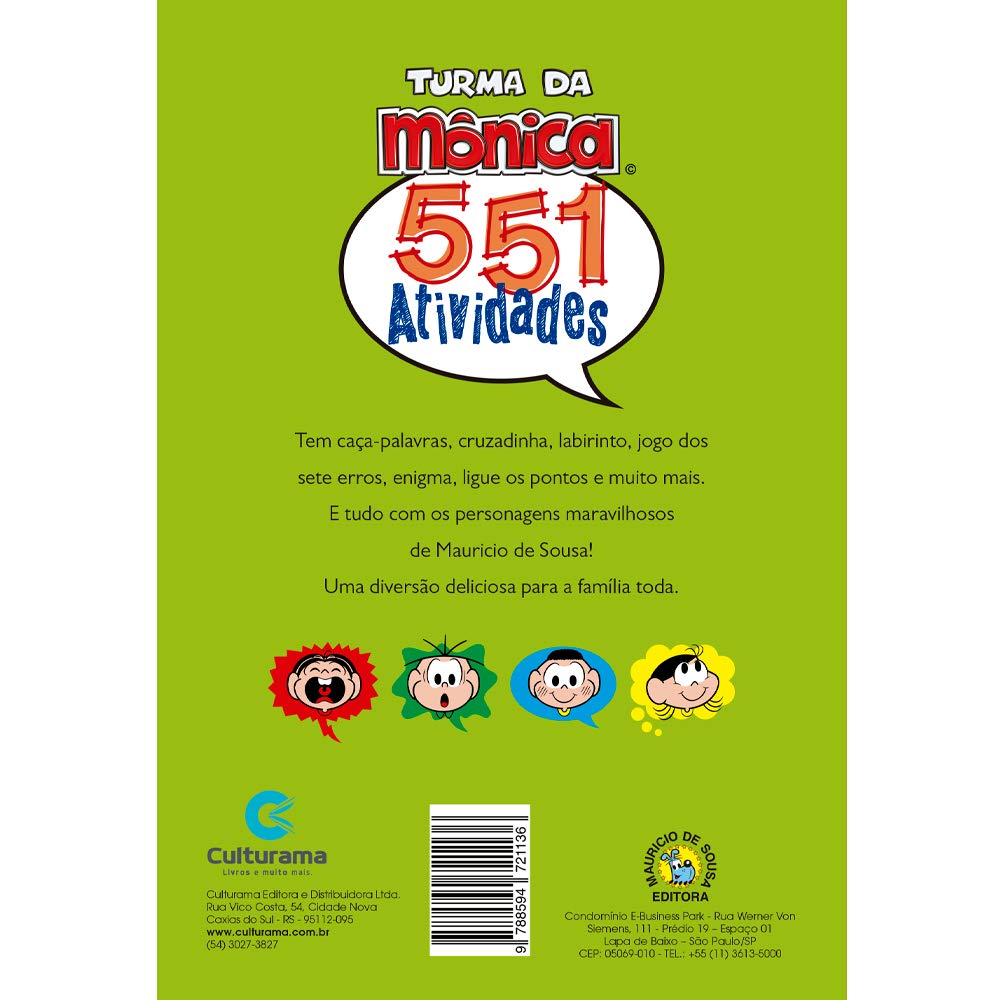 551 ATIVIDADES TURMA DA MONICA