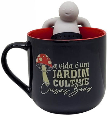 Caneca com Infusor de Chá - Cultive Coisas Boas - 350ml