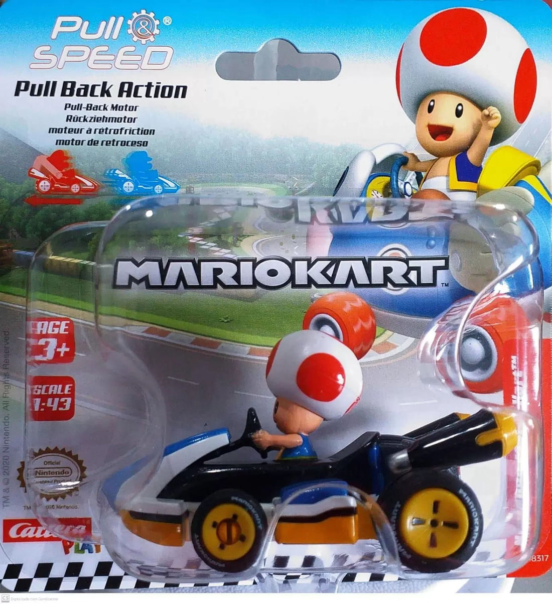 Carrinho de Fricção - Mario Kart - Toad