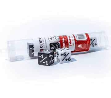Central Dice - D6 Positivo/Negativo - Opaco Preto e Branco