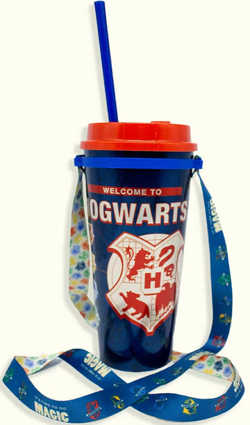 Copo com Canudo e Cordão - Hogwarts - Harry Potter - 1Lt