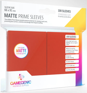 Gamegenic - Matte Prime Sleeves (Vermelho)