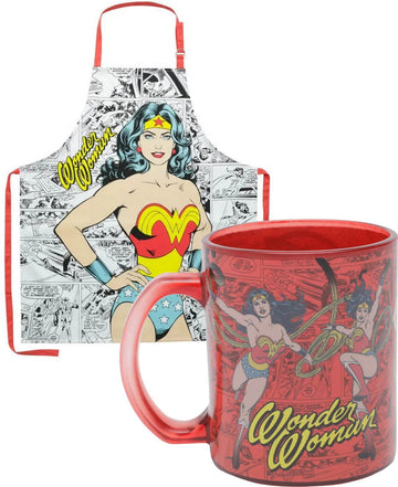 Kit Mulher-Maravilha (Avental + Caneca Mágica)