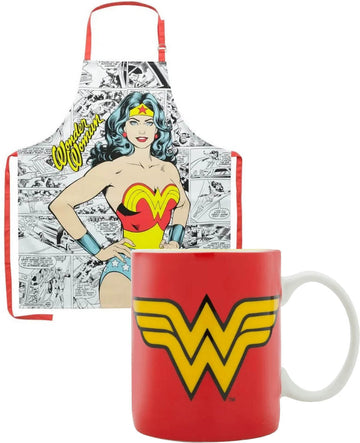 Kit Mulher-Maravilha (Avental - Wonder Woman + Caneca Vermelha)