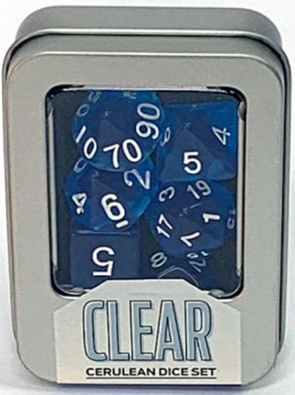 Kit de Dados - Clear - Cerulean