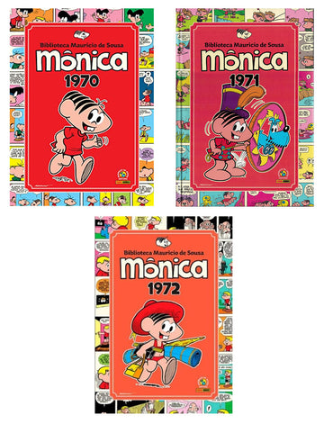 Pack Biblioteca Mauricio de Sousa - Mônica 1970, 1971 e 1972