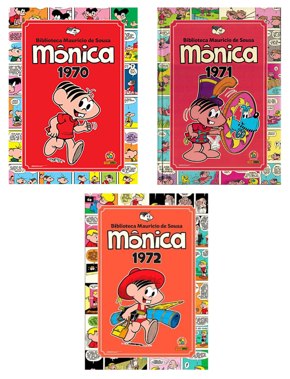 Pack Biblioteca Mauricio de Sousa - Mônica 1970, 1971 e 1972