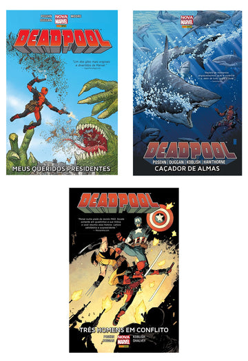Pack Deadpool - Meus Queridos Presidentes (Vol.1), Caçador de Almas (Vol.2) e Três Homens em Conflito (Vol.3)