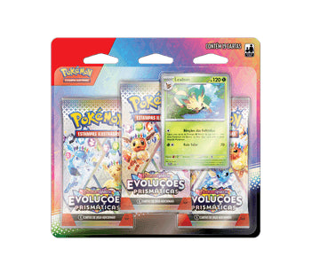 Pokémon - Escarlate e Violeta - Evoluções Prismáticas - Blister Triplo - Leafeon