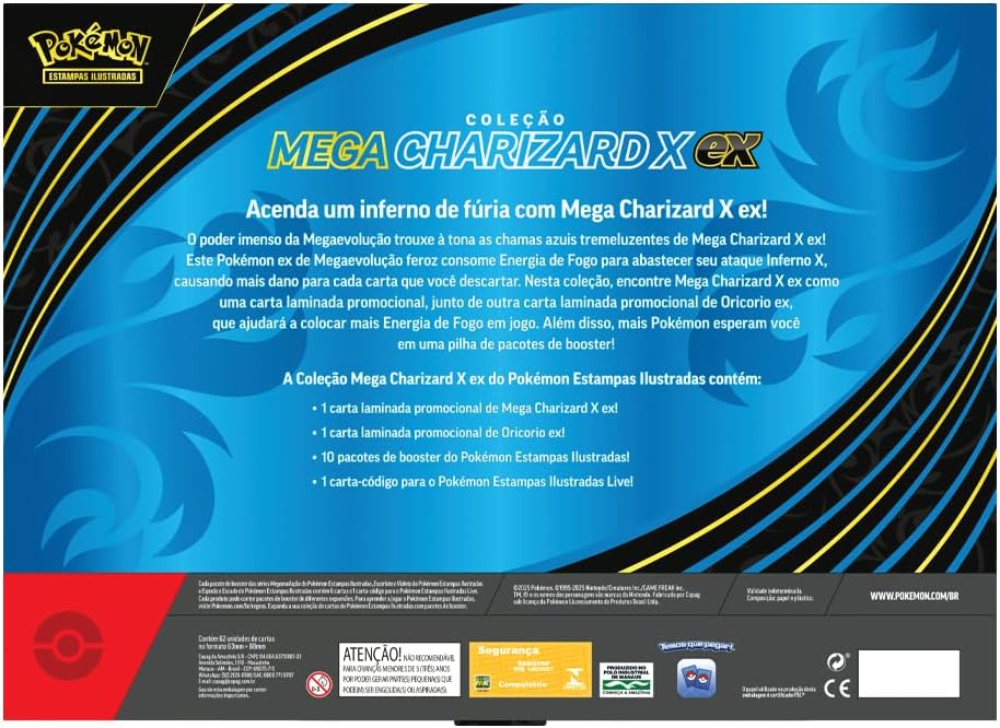 Pokémon TCG - Coleção Mega Charizard X EX - Carta Laminada Promocional