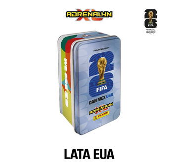 FIFA WORLD CUP 2026 - ADRENALYN XL - Kit Envelope Trading Cards + Lata Classic Tin EUA