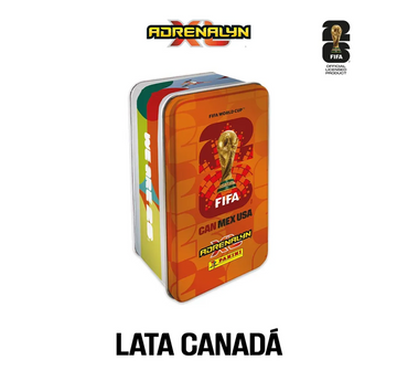 FIFA WORLD CUP 2026 - ADRENALYN XL - Kit Envelope Trading Cards + Lata Classic Tin Canadá