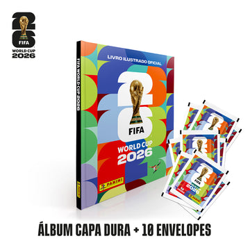 Pack Álbum Capa Dura + 10 Envelopes c/ 7 Figurinhas Cada - FIFA WORLD CUP 2026