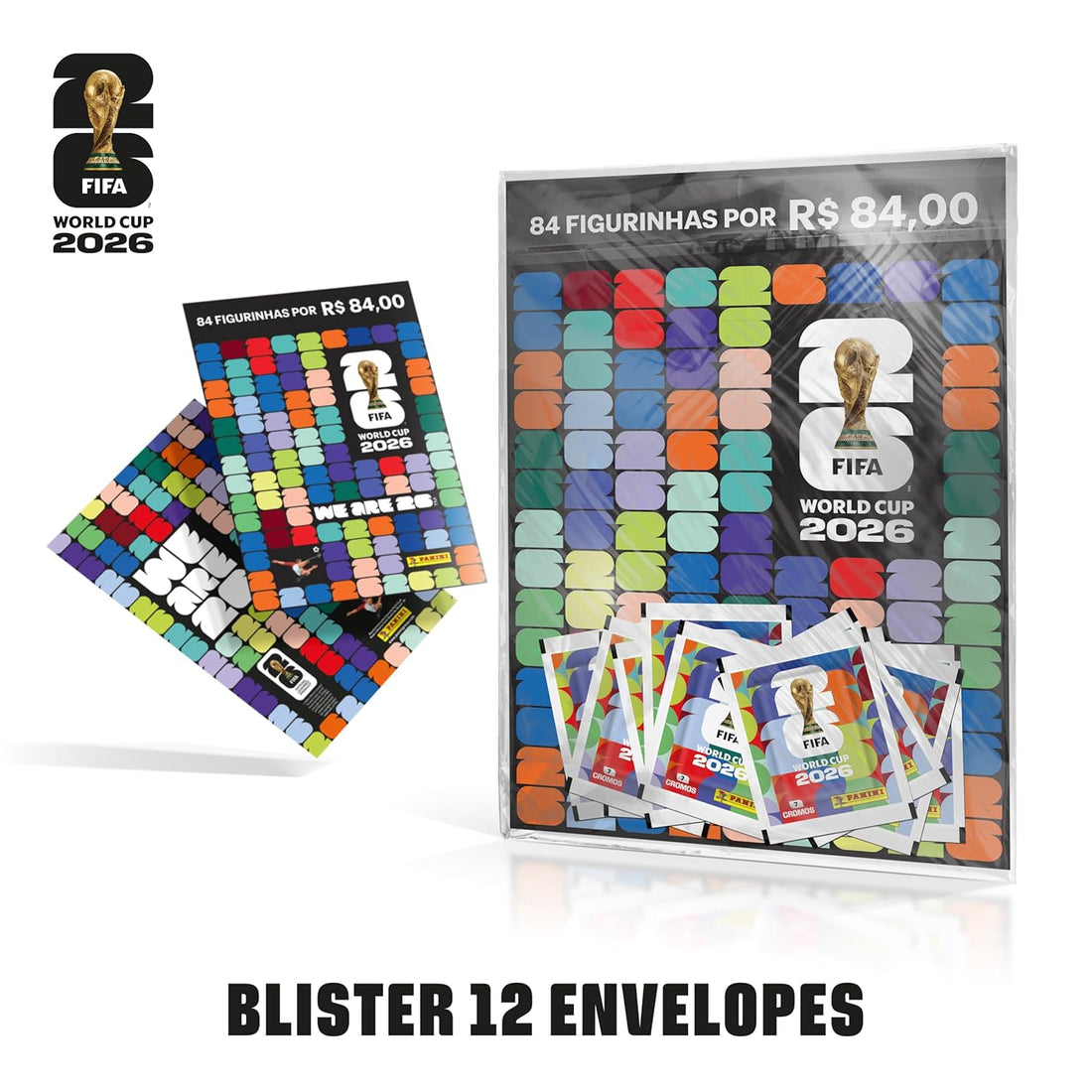 Kit 12 Envelopes de Figurinhas da Copa do Mundo da FIFA 2026