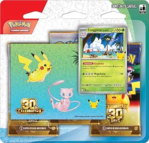 Pokemon Aniversario de 30 Anos - Blister Triplo  C/ Adesivo - Lucario / Exeggutor (PRODUTO SORTIDO INDIVIDUAL)