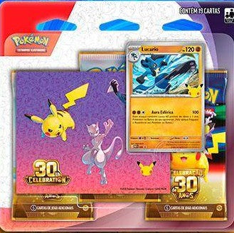 POKEMON ANIVERSARIO DE 30 ANOS - BLISTER TRIPLO  C/ ADESIVO - Lucario