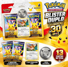 POKEMON - CELEBRACAO DE 30 ANOS - BLISTER DUPLO COM MOEDA