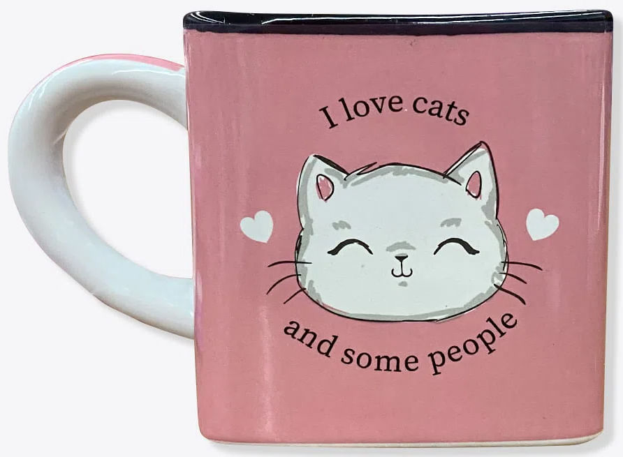 Caneca Cubo - Eu Amo Gatos