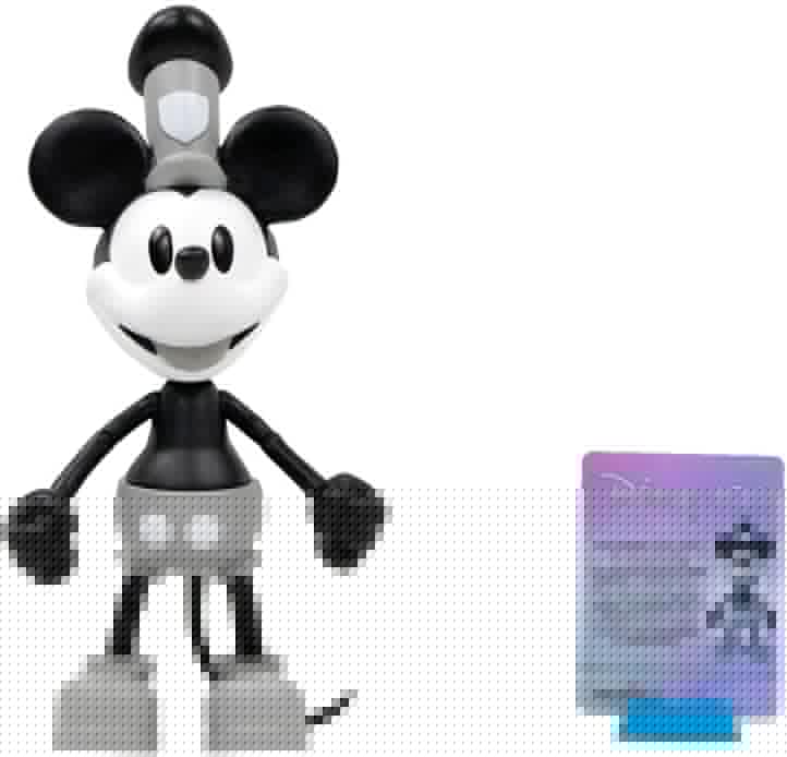 DISNEY 100 ANOS - BONECO ARTICULADO STEAMBOAT WILLIE