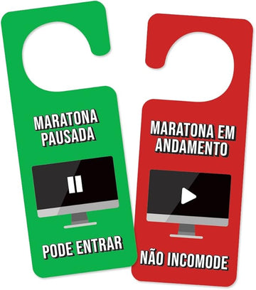 Aviso de Porta - maratona em andamento