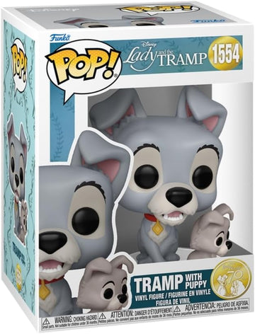 Funko Pop - Disney A Dama e o Vagabundo 70 anos - Vagabundo com Filhote