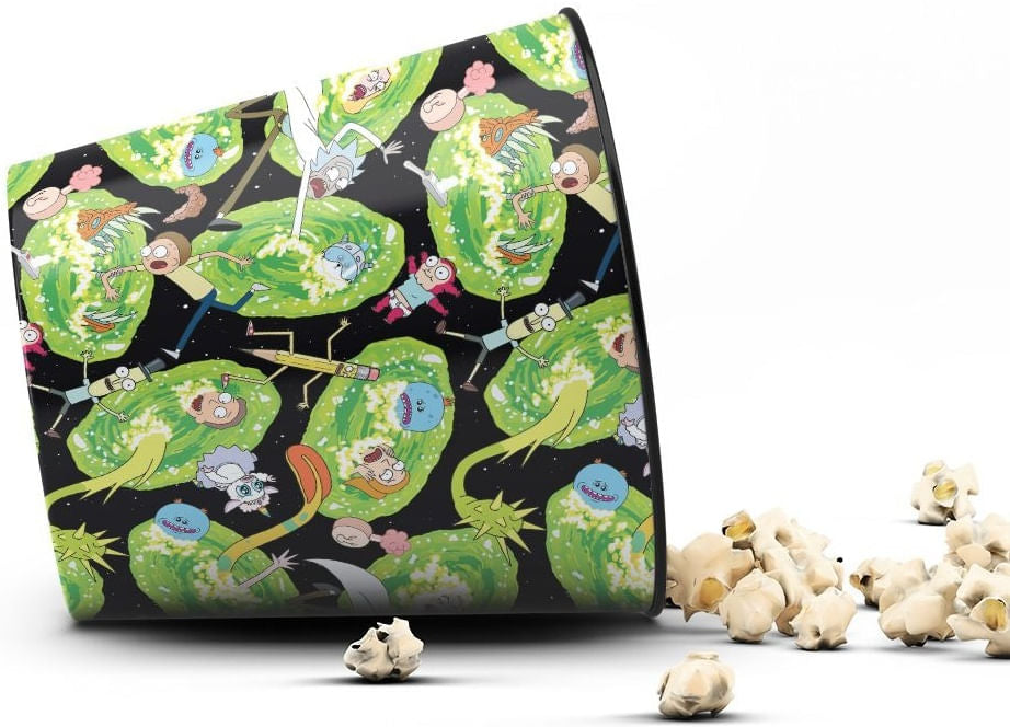 Balde de Pipoca Rick and Morty - Portais e Personagens