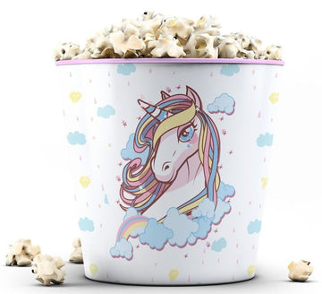 Balde de Pipoca Unicórnio Nuvem