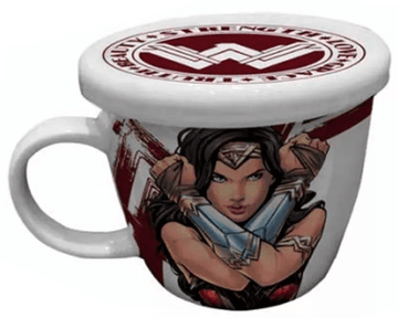 Caneca com Tampa Mulher-Maravilha