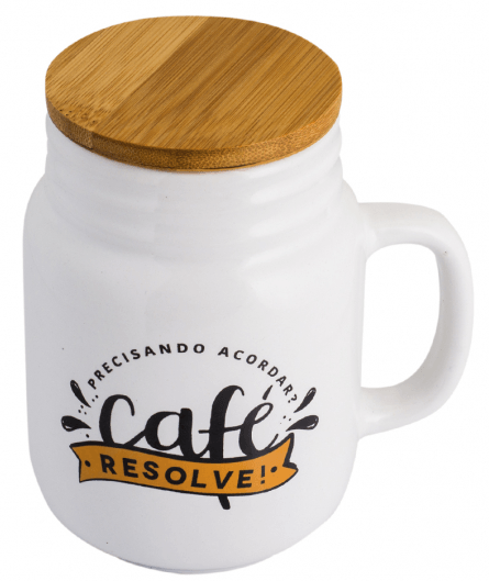 Caneca Conserva com Tampa - Café Resolve