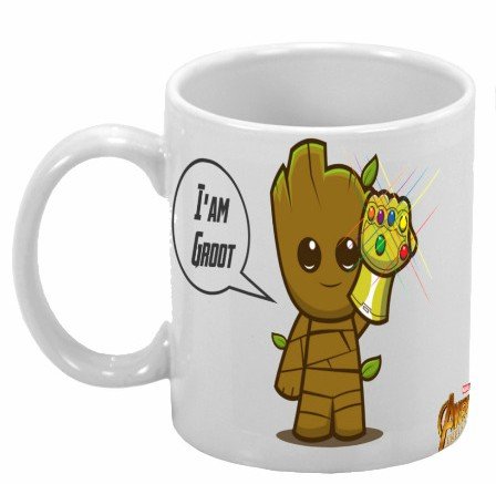 Caneca Groot com Manópla do Infinito