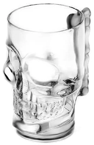 Caneca Plástica Caveira com Led Light Up Transparente