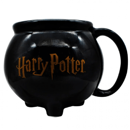 Caneca Preta Caldeirão 3D Hogwarts