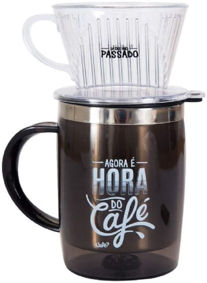 Caneca Térmica com Filtro - Agora é Hora do Café