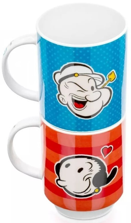Canecas Empilháveis Popeye e Olivia