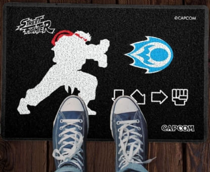 Capacho Criativo - Street Fighter - Hadouken - Preto