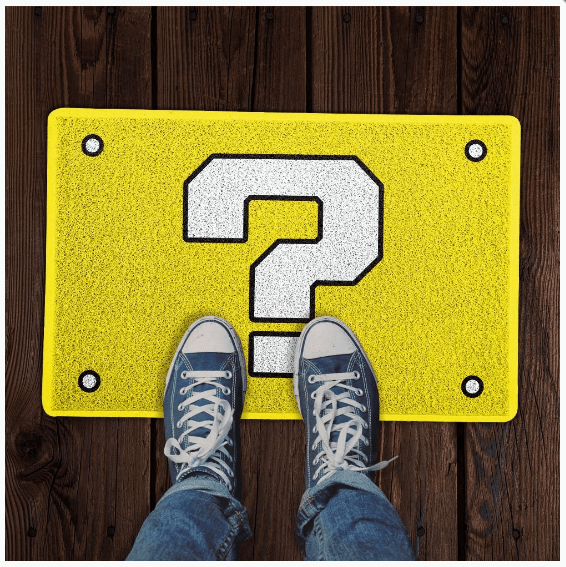 Capacho criativo - Super Mario - Interrogação