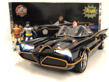 Carro Clássico TV Serie Batmobile com Die Cast Figures