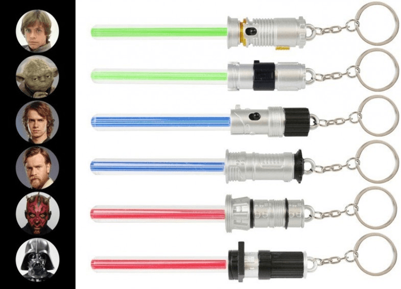 Chaveiro Star Wars Lightsaber com Luz de LED