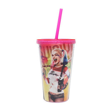 Copo com Canudo - DC Comics - Harley Quinn