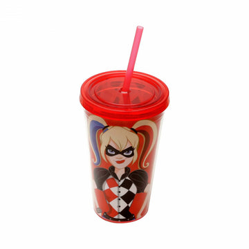 Copo com Canudo - DC Comics - Harley Quinn