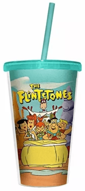Copo Com Canudo - Flintstones Familia