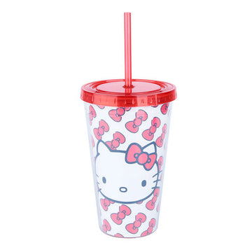 Copo com Canudo - Hello Kitty Laces Branco