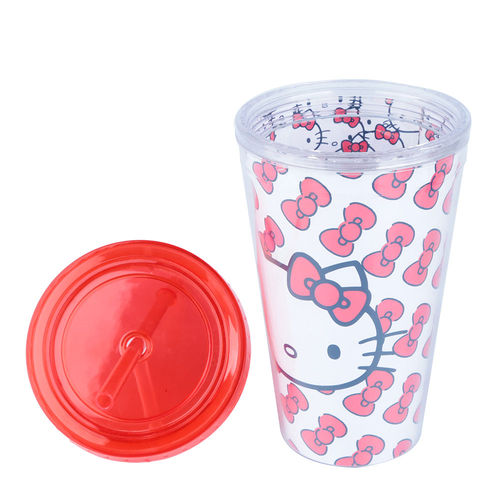 Copo com Canudo - Hello Kitty Laces Branco