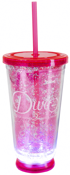 Copo Com Canudo LED - Diva
