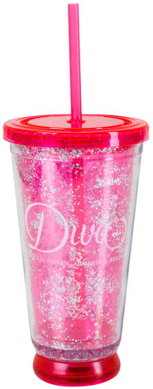 Copo Com Canudo LED - Diva