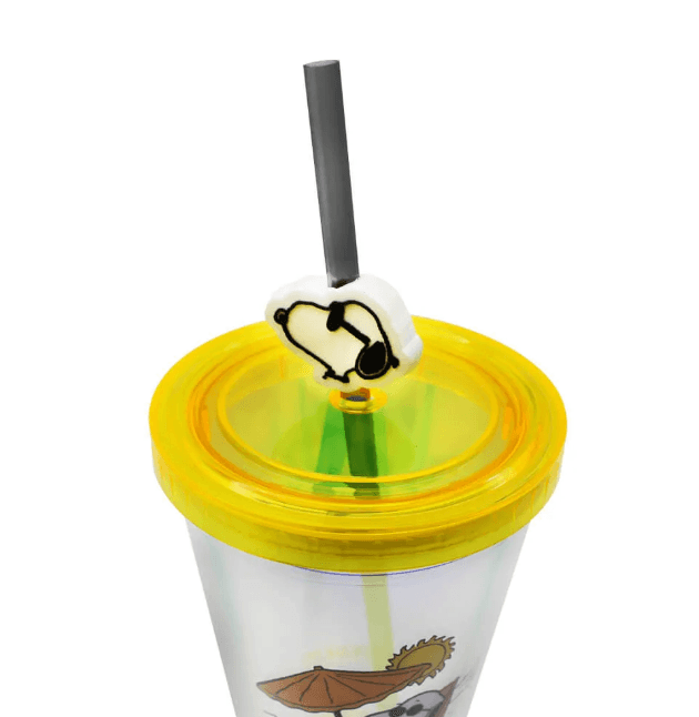 Copo com Canudo Pingente Snoopy