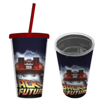 Copo Com Canudo Plastico - Back To The Future
