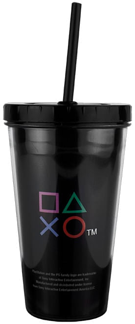 Copo com Canudo Playstation