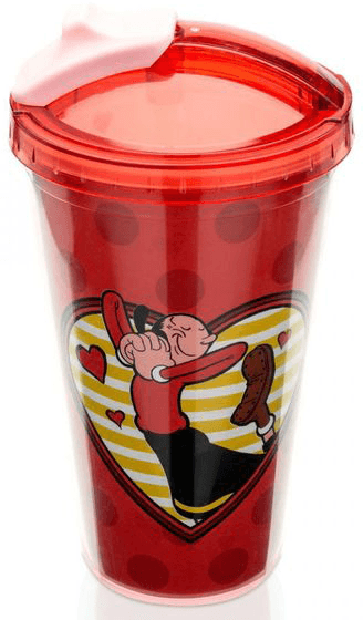 Copo com Canudo Retrátil Popeye - OLIVIA