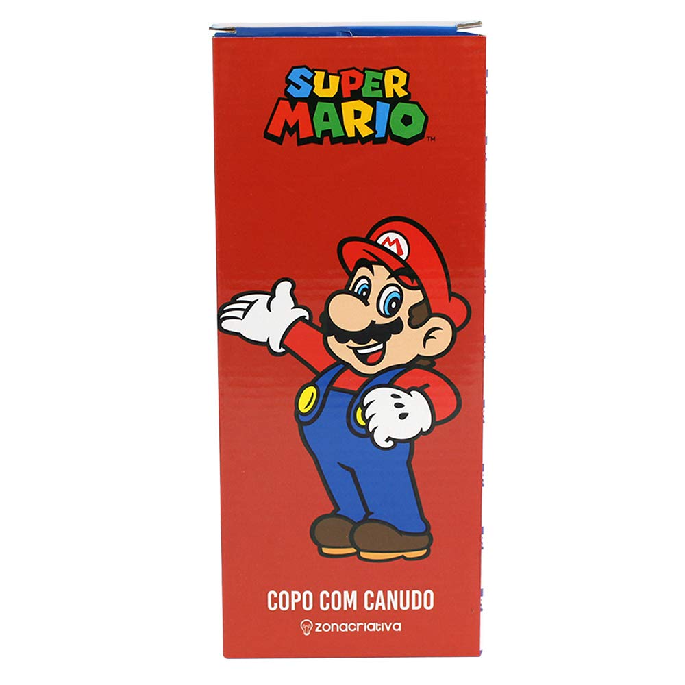 Copo com canudo - Super Mario
